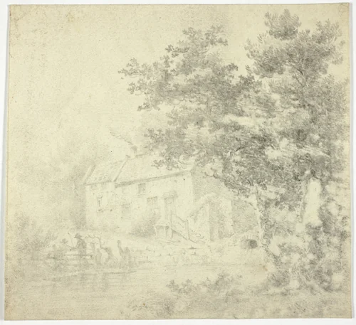 Mill (recto); Tree (verso) by Thomas Gainsborough, drawing, 1700-1799