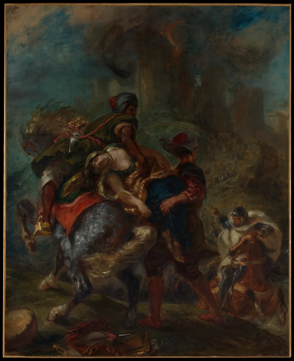 The Abduction of Rebecca by Eugène Delacroix, painting, 1846