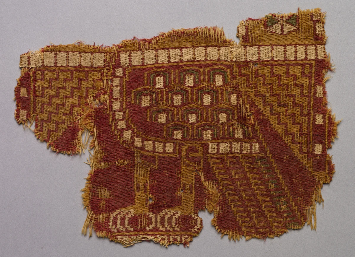 Fragment with headless eagle by Unknown, textile, 700-799
