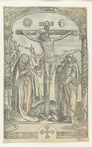Christus aan het kruis by Unknown, print, 1510-1514