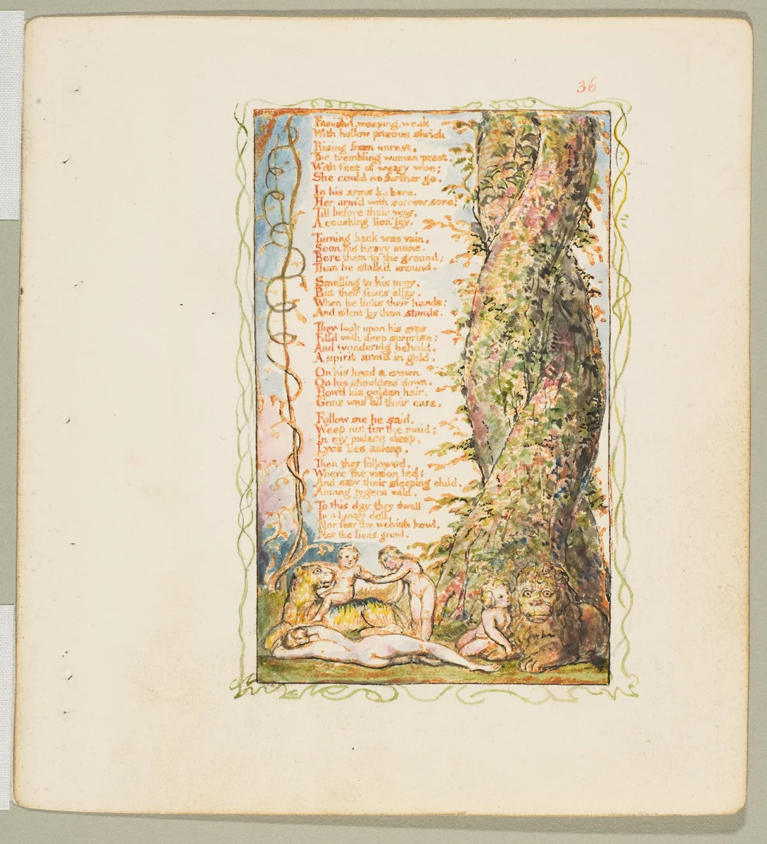 Songs of Experience: The Little Girl Found (second plate) by William Blake, print, 1789-1825