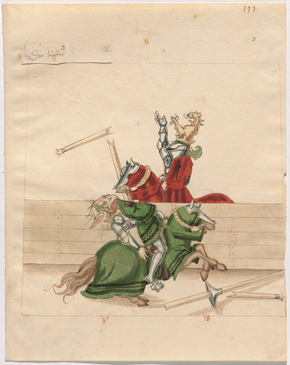 Italian Joust of Peace by German 16th Century, drawing, 1515