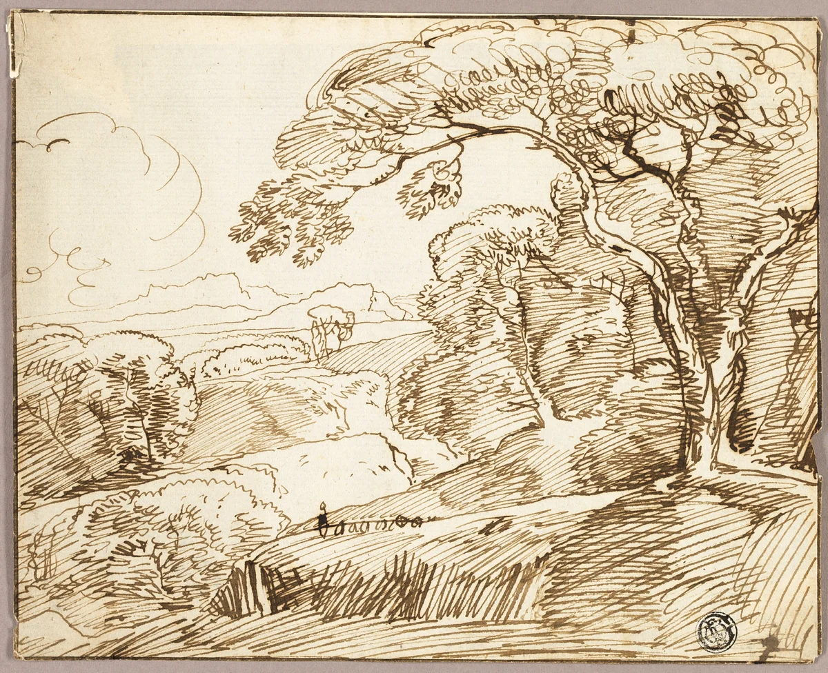 Panoramic Landscape by Franz Kobell, drawing, 1766-1822