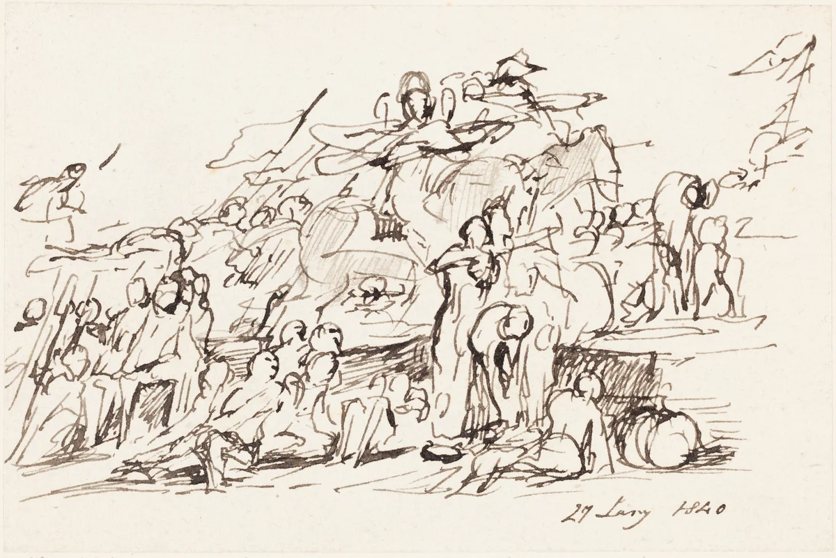 Battle Scene by Sir David Wilkie, drawing, 1840