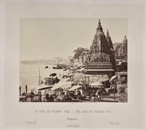 The Ghat of Vishnoo Pud, Bénarès by Louis-Théophile Marie Rousselet, photograph, 1865-1870