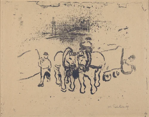 Cart Horses by Max Pechstein, print, 1909