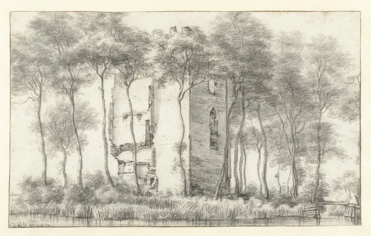 View of Alkemade (also known as Oud-Poelgeest) by Roelant Roghman, drawing, 1646-1647