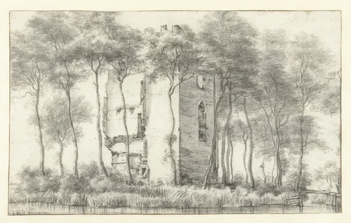View of Alkemade (also known as Oud-Poelgeest) by Roelant Roghman, drawing, 1646-1647