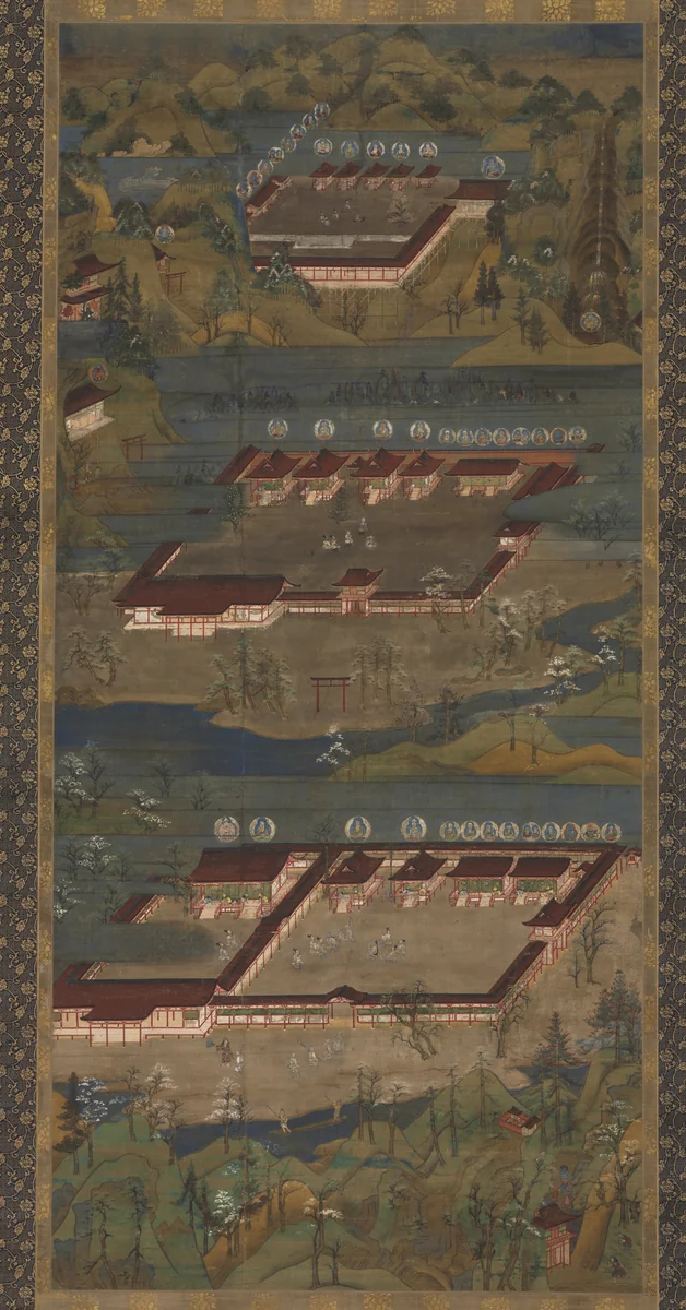Mandala of the Three Shrines at Kumano by Unknown, painting, 1300-1392