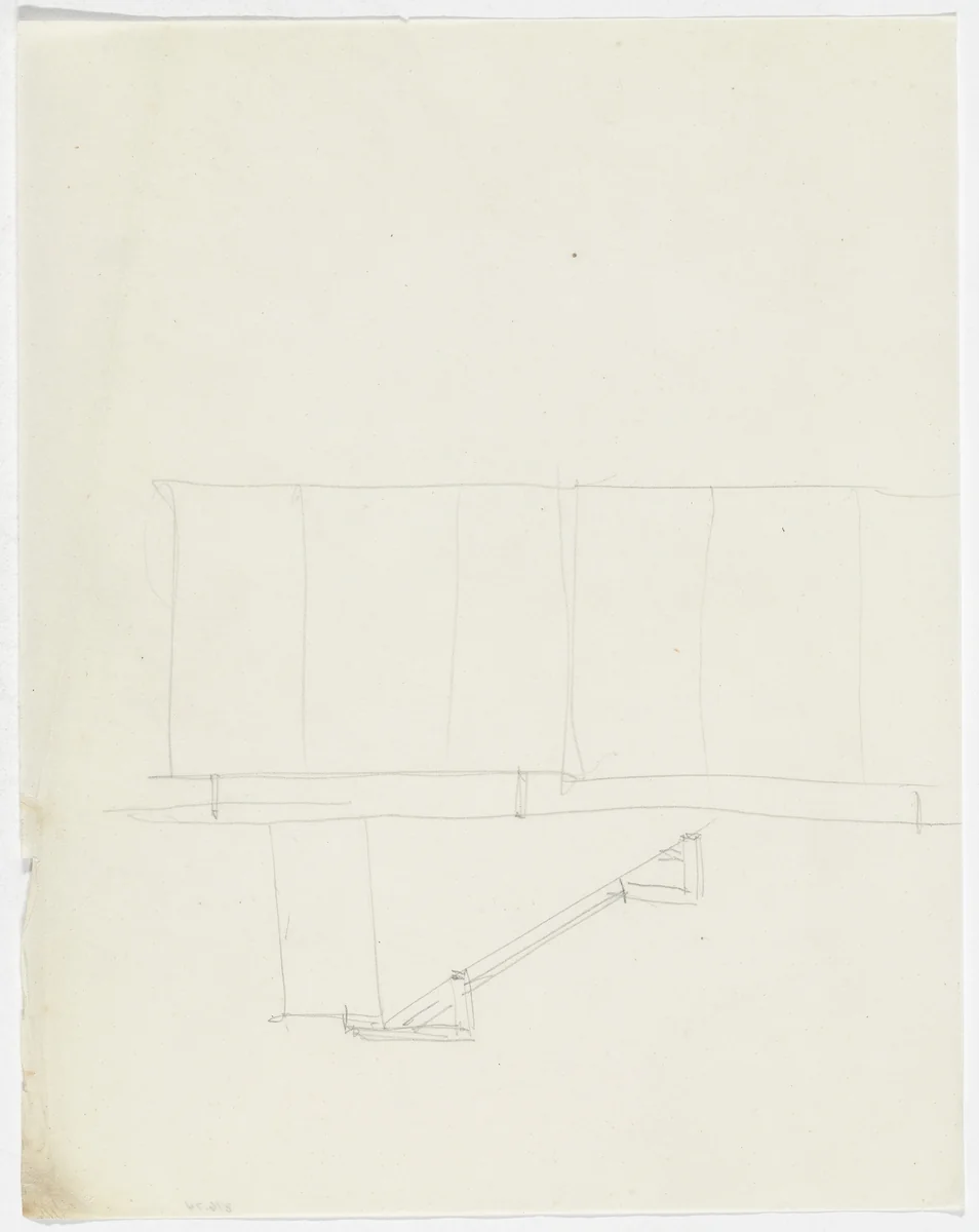 Wardrobe (Elevation sketch. Detail perspective sketch.) by Ludwig Mies van der Rohe, mies van der rohe archive, 1926