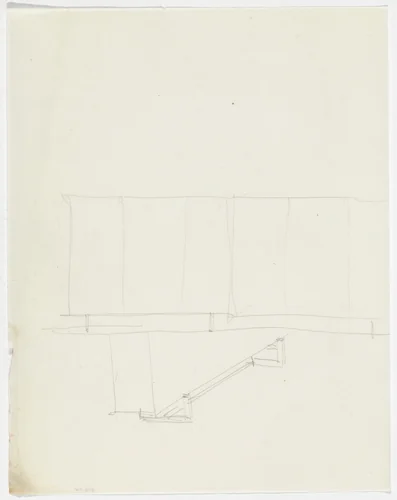 Wardrobe (Elevation sketch. Detail perspective sketch.) by Ludwig Mies van der Rohe, mies van der rohe archive, 1926