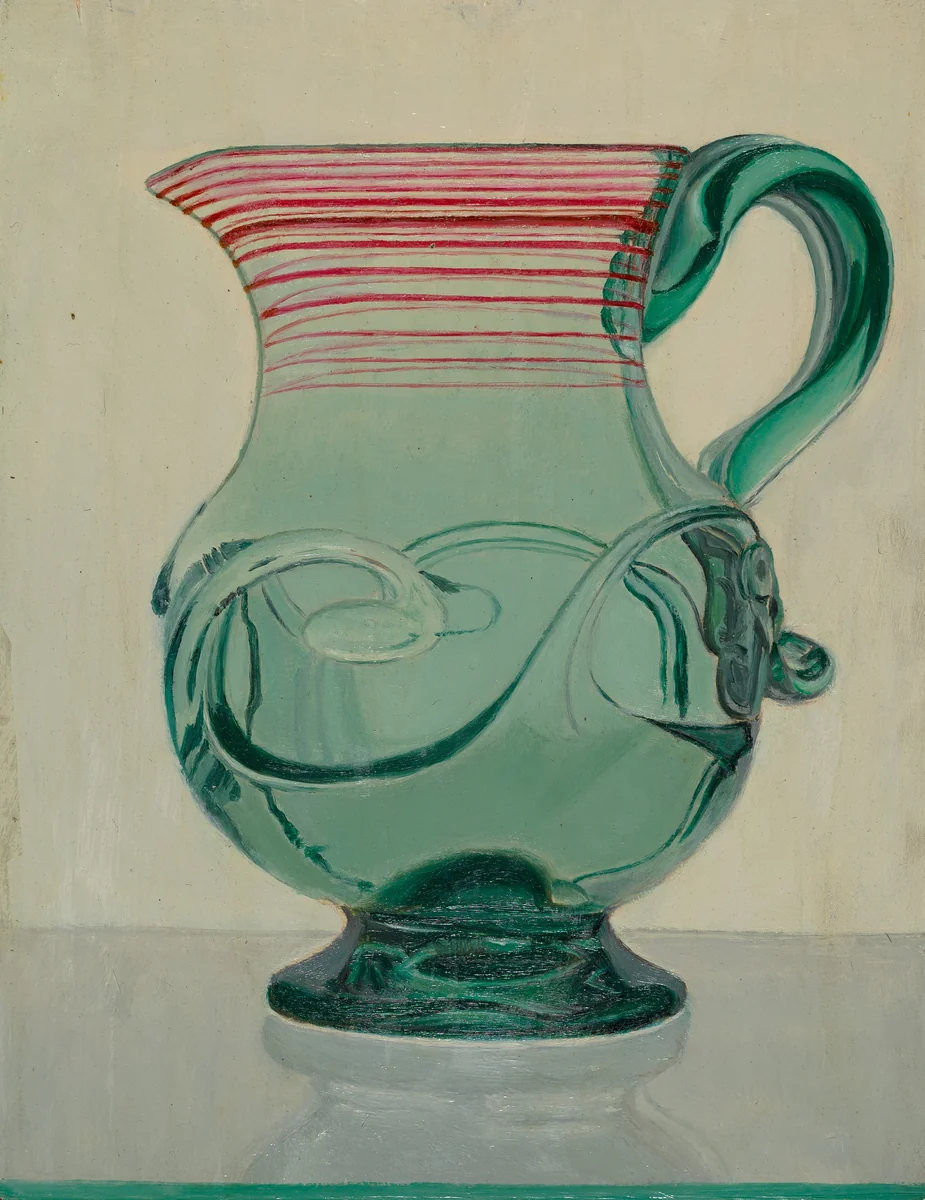 Blue Pitcher by Vincent Burzy, index of american design, 1936