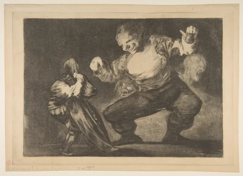 'Dancing Giant' from the 'Disparates' (Follies / Irrationalities) by Goya, print, 1810-1820