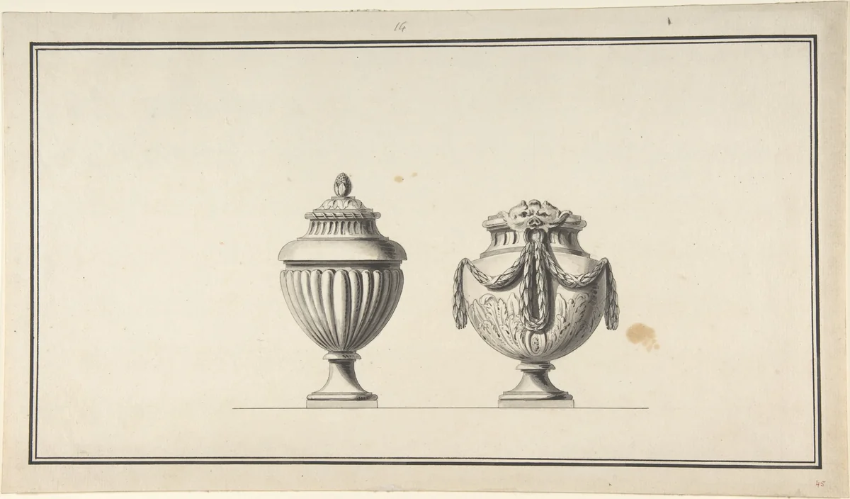 Design for Urn by anonymous, drawing, 1765-1795