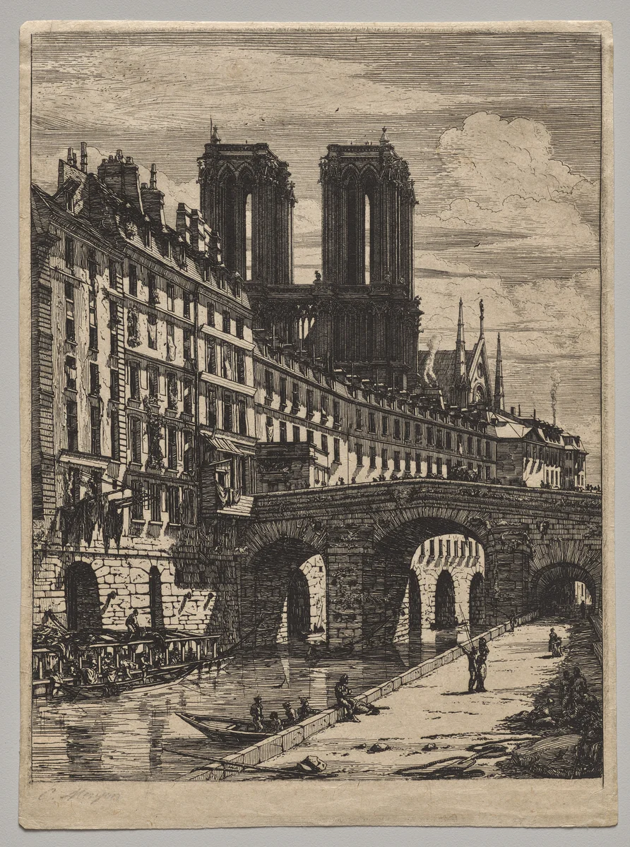 Petit Pont, Paris by Charles Meryon, print, 1850