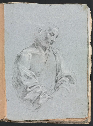 Verona Sketchbook: Male figure with drapery (page 71) by Francesco Lorenzi, book, 1760