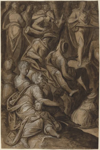 Saint John Preaching by Anthonie van Blocklandt, drawing, 1575-1580