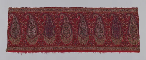 Fragment (Shawl Border) by India, textile, 1800-1825