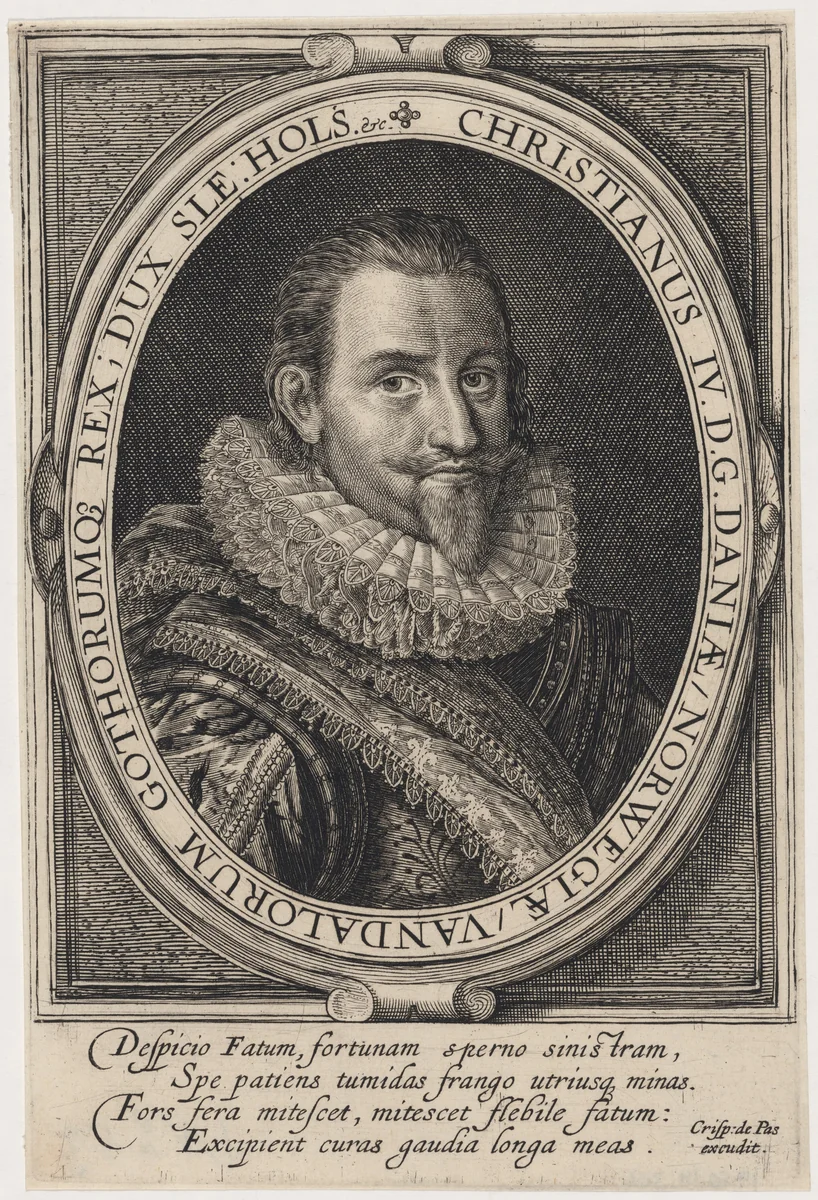 Christian IV, King of Denmark by Crispijn van de Passe I, print, 1565-1637