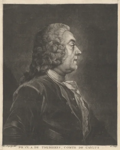 Ph. Cl. A. de Thubières, Comte de Caylus by Jean-Baptiste-André Gautier-Dagoty, print, 1760-1770