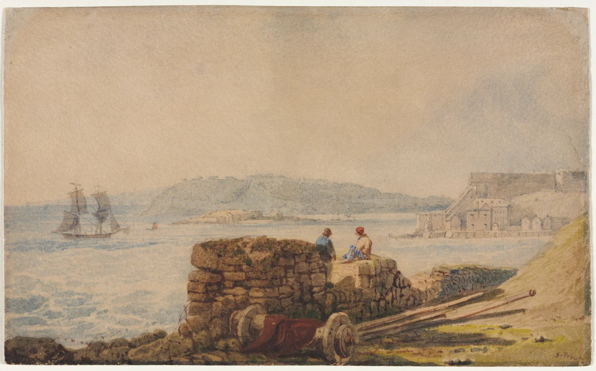 Drake's Island, Plymouth by Samuel Prout, drawing