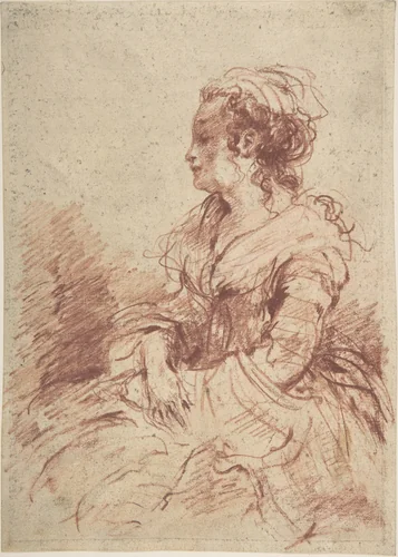 Portrait of a Lady, seated by anonymous, drawing, 1700-1799