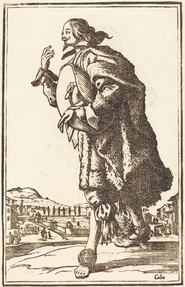 Noble Man with Felt Hat, Bowing by Jacques Callot, print, 1623-1699