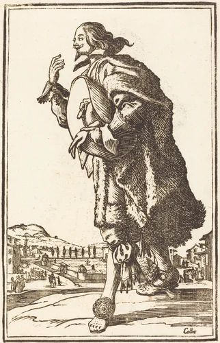Noble Man with Felt Hat, Bowing by Jacques Callot, print, 1623-1699