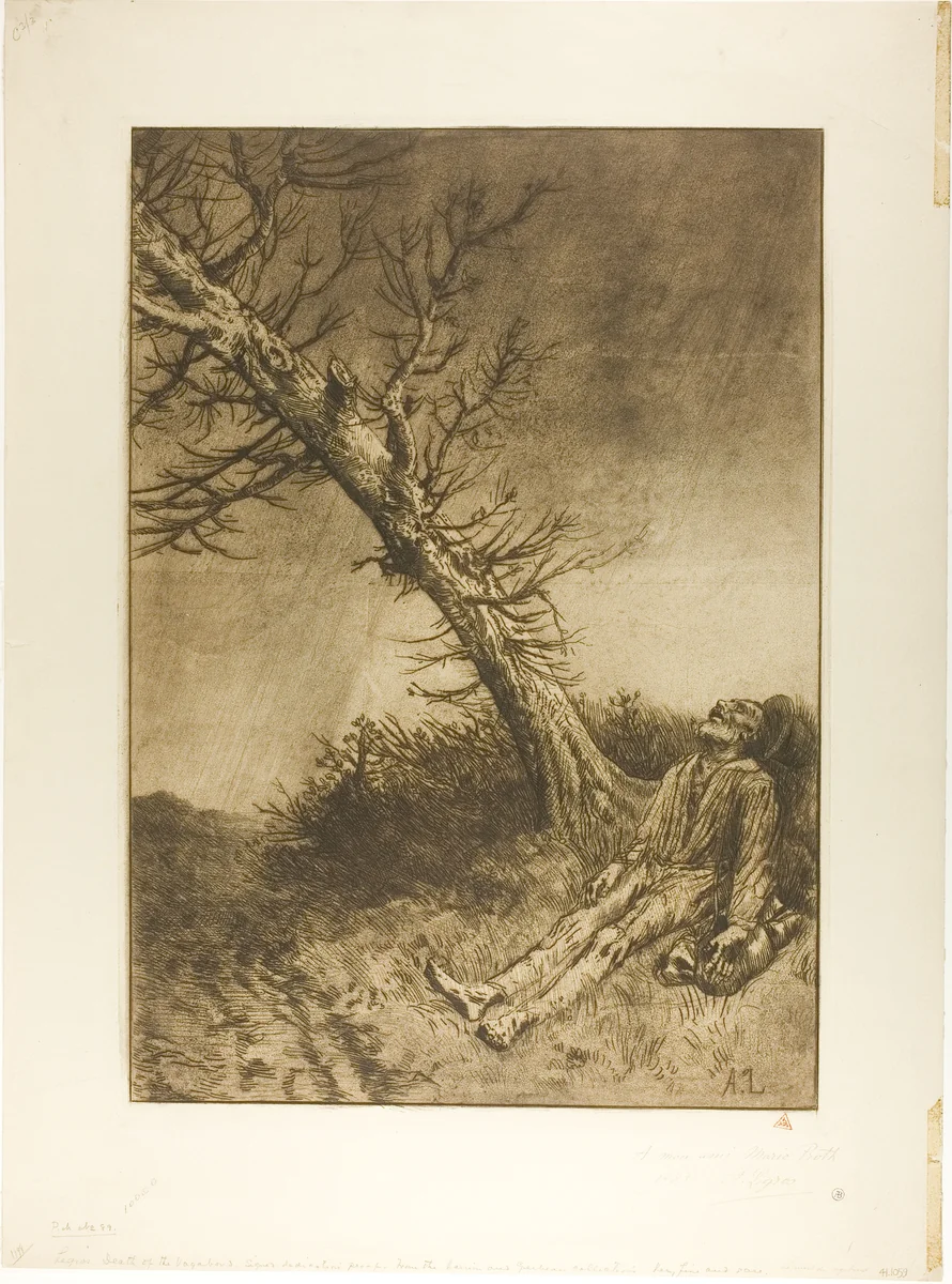 Death of the Vagabond by Alphonse Legros, print, 1879