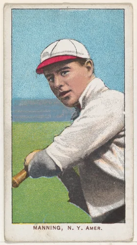 Manning, New York, American League, from the White Border series (T206) for the American Tobacco Company by American Tobacco Company, print, 1909-1911