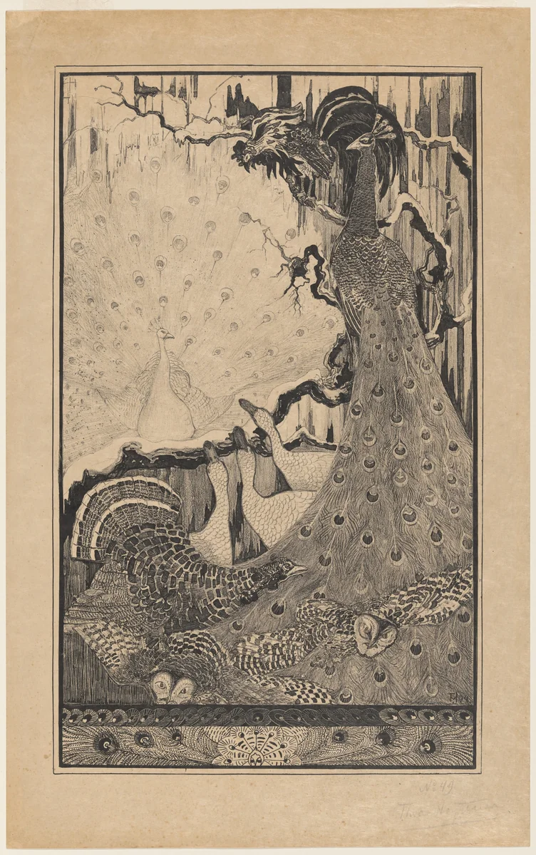 Nieuwjaar (New Year) by Theodoor van Hoijtema, print, 1894