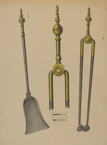 Fire Tongs and Shovel by Hans Korsch, index of american design, 1935-1942