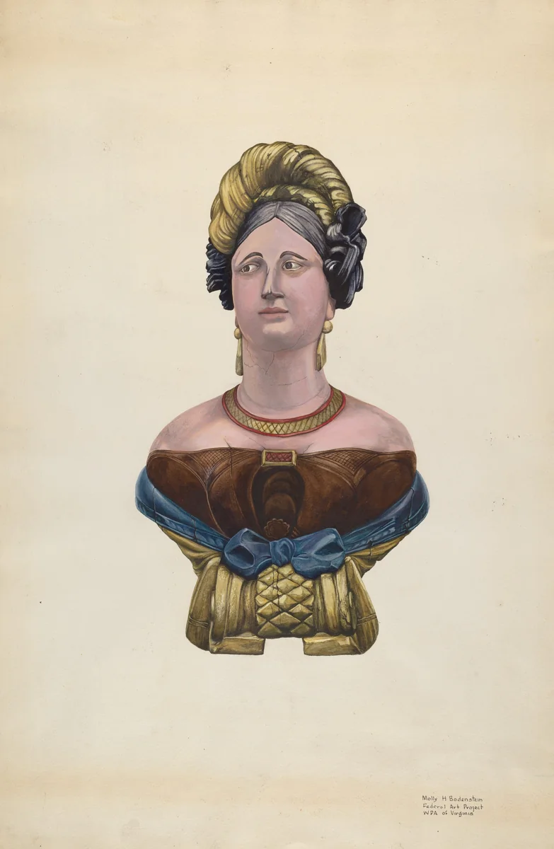 Figurehead for Ship "Marcia Allen" by Molly H. Bodenstein, index of american design, 1938