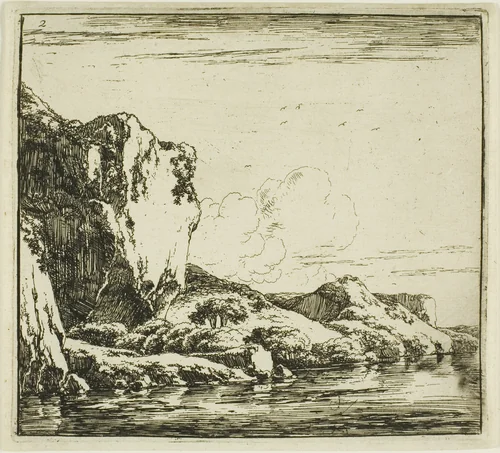 Rocky Landscape by Herman Naijwincx, print, 1645-1650