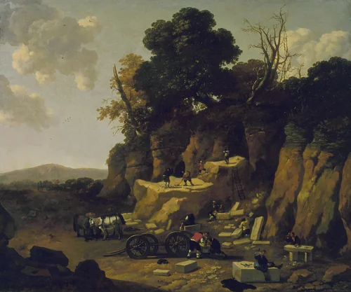 The Quarry by Abraham Begeyn, painting, 1660