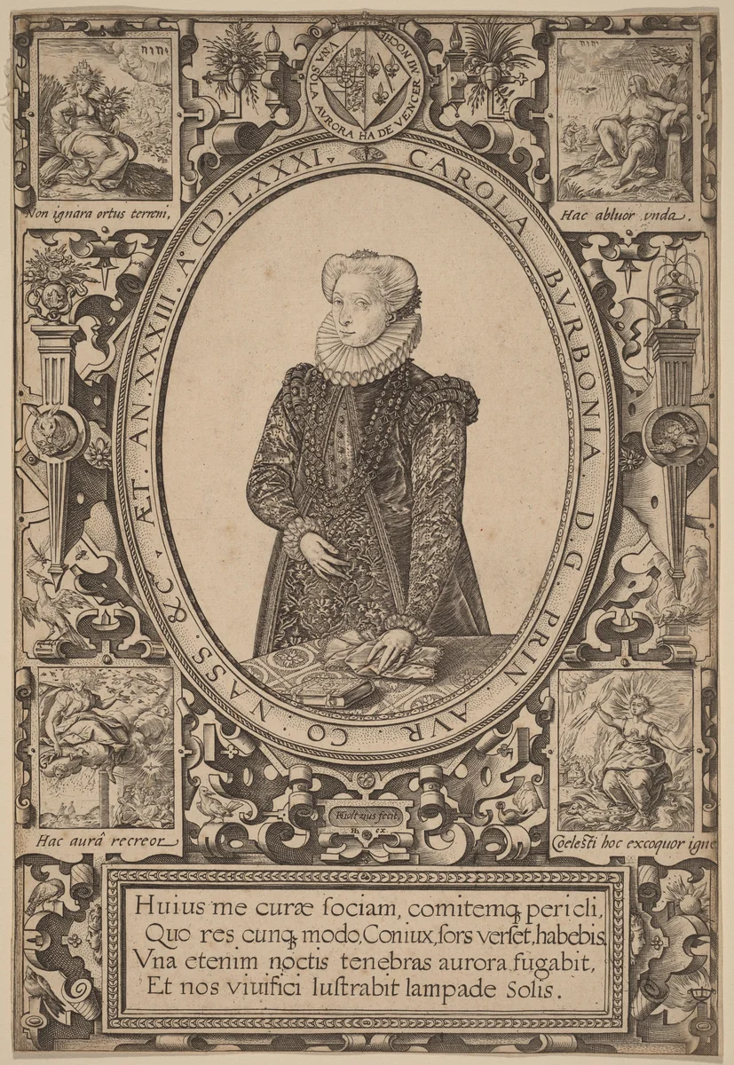 Charlotte of Bourbon by Hendrick Goltzius, print, 1581