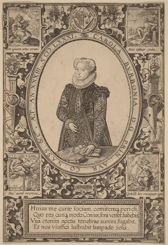 Charlotte of Bourbon by Hendrick Goltzius, print, 1581