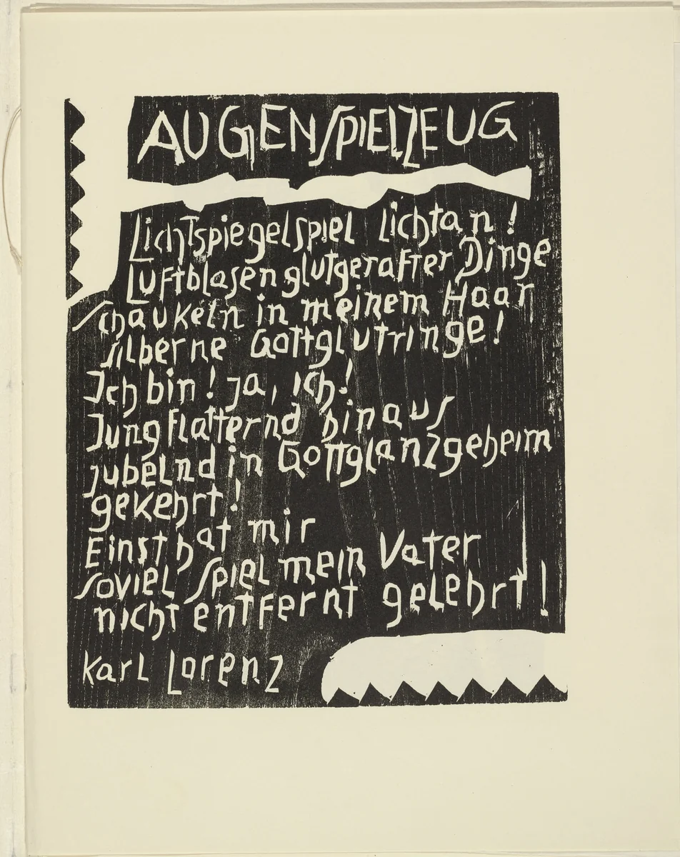 Playthings for the Eye (Augenspielzeug) from the periodical Kündung, vol. 1, no. 3 (March 1921) by Franz Radziwill, periodical, 1921