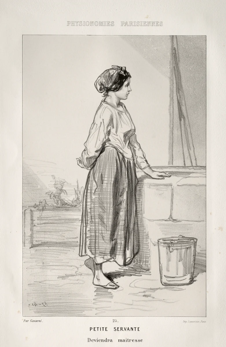 Petite Servante by Paul Gavarni, print, 1857