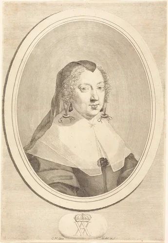 Anne of Austria by Claude Mellan, print, 1598-1688