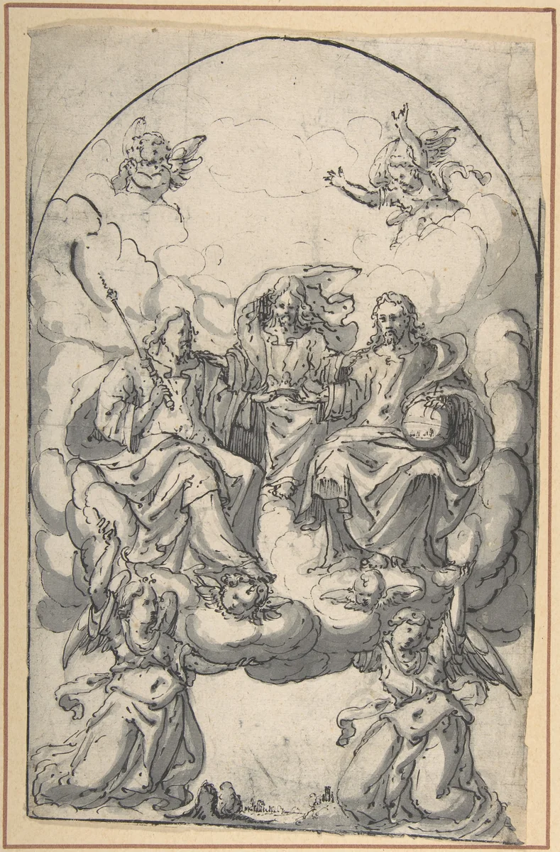 The Holy Trinity by anonymous, drawing, 1550-1600