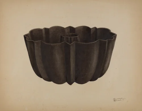 Cake Pan by Richard Barnett, index of american design, 1938