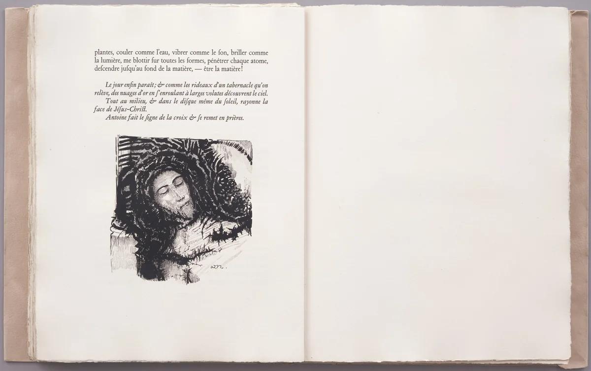 Tailpiece (page 206) from La Tentation de Saint-Antoine by Odilon Redon, illustrated book, 1910