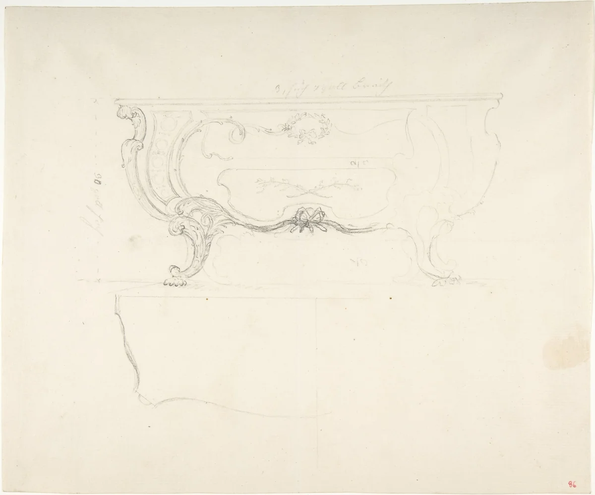 Design for a Chest by anonymous, drawing, 1765-1795