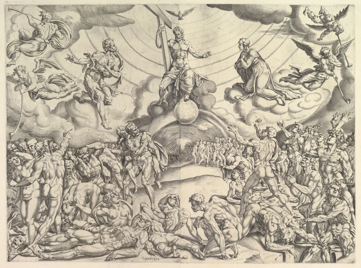 The Last Judgement by Cornelis Bos, print, 1543-1553