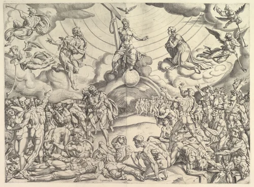 The Last Judgement by Cornelis Bos, print, 1543-1553