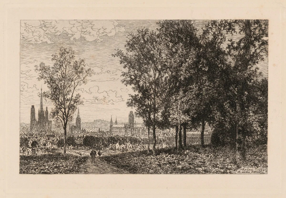 Rouen by Maxime Lalanne, print, 1884