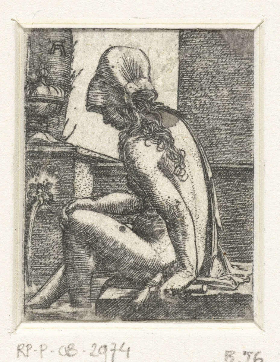Badende vrouw by Unknown, print, 1506-1538