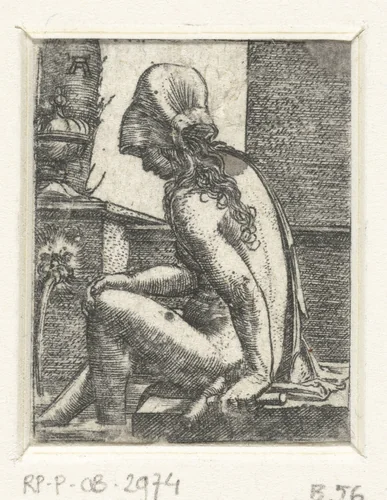 Badende vrouw by Unknown, print, 1506-1538