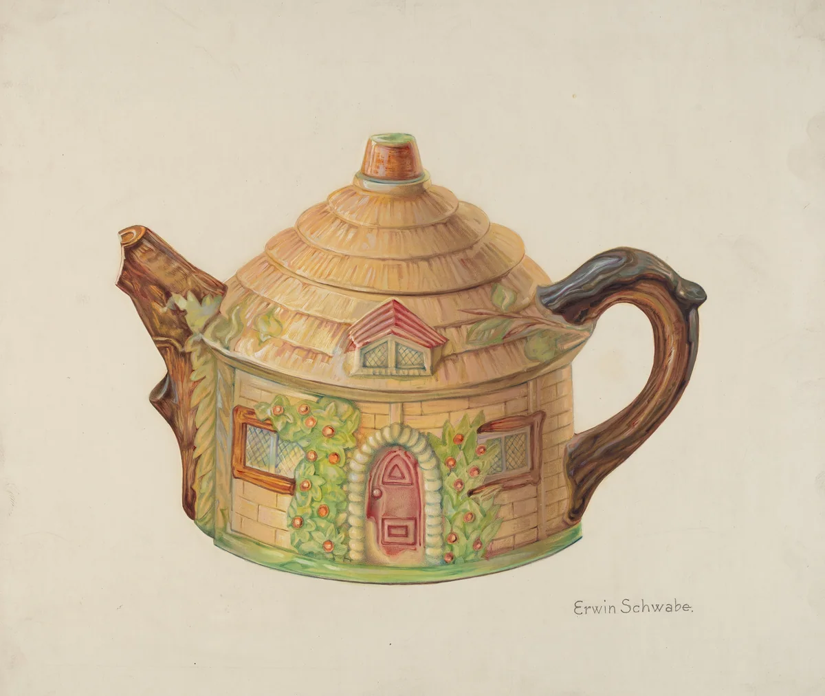 Teapot by Erwin Schwabe, index of american design, 1935-1942